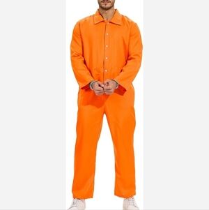 Bright Orange Jumpsuit Halloween Inmate Costume